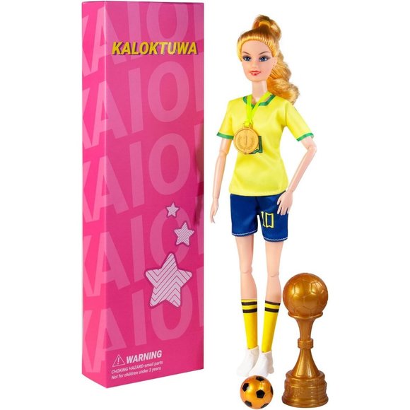 Brazil Soccer Player Doll Toys Includes Light-Up Toy Trophy - Picture 6 of 6